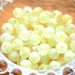￥300☆【10個】水玉のシュガーオーロラガラスビーズ品番A-1（オフホワイト）