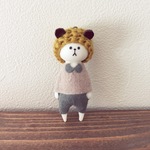 Ruhako からし色くま帽子さんL