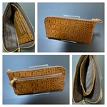 新品　本革クロコ型押し　ダークブラウン(一点のみとなります)