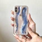 android iPhone対応デザインスマホケース◆ネイビーニュアンス