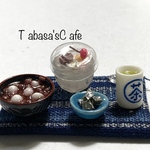 hand made  ミニチュア　ドールハウス　白玉ぜんざいとあんみつ