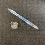 【JINガラス 気まぐれ試作室】 揺らぎ クリアホワイト ガラスペン 