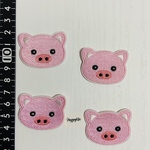 4枚入　子豚　刺繍アイロンワッペン