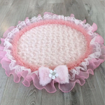 はるらん工房様御専用でございます✨ピンクスクロールファ〜カフェマット✨犬用（直径52ｾﾝﾁ程）