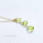 ＊再販＊14kgf peridot × pearl necklace