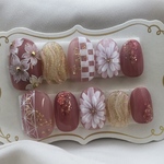 【現品チップ1点限り】ネイルチップ　成人式やブライダル、前撮り用にいかがでしょうか？