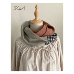 【数量限定】上質ウールガーゼ  2wayスヌード  オレンジMIX