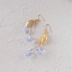 ガラスのすずらんピアス（イヤリング）淡むらさき