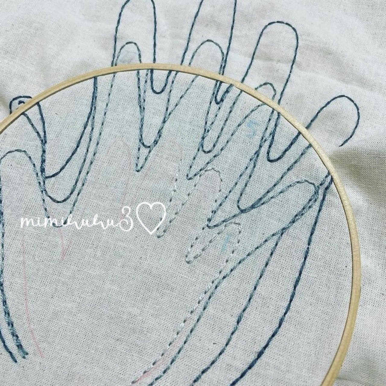 受注制作》刺繍手形＊5人用 - MIMIRURU21'S GALLERY | minne byGMO