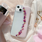 スマホを横にすると… ♡ 花々のネックレス･.｡*･.｡*  押し花スマホケース