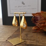 真鍮 に くるまれた ヴィンテージ パール の ピアス イヤリング 