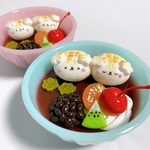 ポメラニアンお餅のフルーツぜんざい🍒