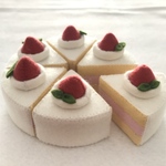 フェルトおままごと　ショートケーキ（苺ケーキ）