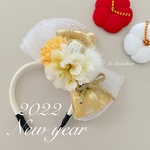 Newyearカチューシャ(イエロー)♡お正月♡正月♡年賀状♡犬猫用アクセサリー♡トリミング♡誕生日♡バースデー♡プレゼント