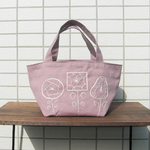 はな刺繍トート【小 スモークピンク】