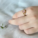 ＊美しいピンクシェルのクラウンベゼルリング＊サイズフリー＊