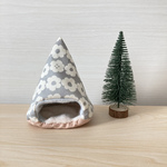 ハムスターのあったかテント⛺北欧風✤グレー　床ピンク