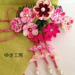 桃色ふわり＊和風髪飾り㋑　卒業式・着物・袴に＊