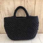 麻紐ポコポコ編みバッグ［ブラック］送料無料