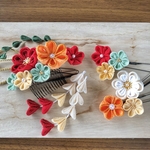 【受注生産品】小花たっぷりつまみ細工の髪飾り