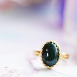 【3月誕生石】ブラッドストーン　オーバルLLリング