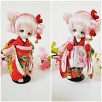 オビツ11着物&被布🌸山茶花🌸