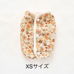 [犬服] XSサイズ 完成品 チワワ 冬服　　　　　　　　　綿麻花柄 裏ボア リバーシブル パイピングベスト　　　　　　背中開き