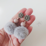 ぽんぽん大人ピンクのピアス/イヤリング