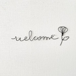 welcomeとお花のセット　ワイヤークラフト
