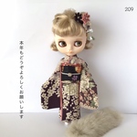 No.209    6/1サイズドール振袖　エ霞かのこ四季草花金彩　濃い紫
