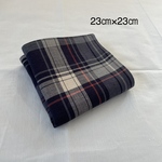 【再販】ダブルガーゼハンカチ チェック柄 ブルー系 【23×23㎝】入園 入学