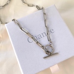 ステンレス つけっぱなしok マンテルチェーンネックレス  silver