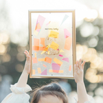 おもいでアート　お絵かき　子ども　こども　クリアポスター　ポスター 思い出　おもいで　ステンドグラス　ステンドシール　グラスアート　光　らくがき　プレゼント　知育　知育玩具　ウェルカムボード　誕生日