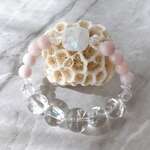 レインボームーンストーンとパープル&ホワイトジェードのプリンセスブレスレット💎 Moonstone × Purple & White Jade & Rainbow Crystal Bracelet 