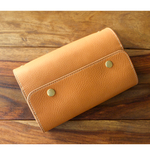 【H様オーダー品】レザー システム手帳　ナローサイズ　Camel / Black【Flap】