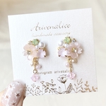 再販！桜とスワロフスキーのビジューピアス/イヤリング