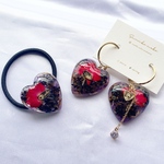 ヘアゴム🌹ボタニカルハートset