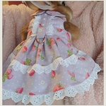 うさぎM ストロベリーフリルドレス ペット服 ハーネス