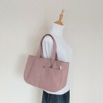 *まりぶぶ様ご予約品*【たっぷり収納*横長*デイリートートL】スモーキーピンク*ヴィンテージ加工8号帆布*