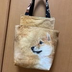 トートバック　お散歩バック　お買い物バック　通園　通学　プレゼント　通勤　エコバック　サブバッグ　御朱印帳　着物　初詣　黒柴　犬柄　柴犬