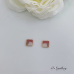 トライカラー💐イヤリング　ノンホールピアス(ピンク)