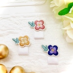 【残りわずか】　名札つけワッペン　小さなお花　3点セット　
