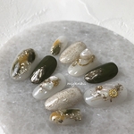 ニュアンスネイル　箔　シェルネイル　パール