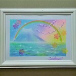 新春パステルアート　レインボー・フジと希望の春　パステル画原画