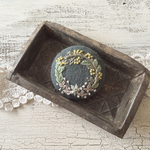 ⚘お花刺繍のブローチ…白いお花とミモザ刺繍3⚘