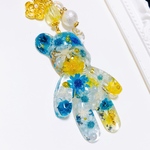 くまちゃん ☆ ブルー・イエロー  レジン キーホルダー