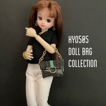 リカちゃんサイズ本革バッグ　ブルーライン