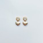 ビジューハート ピアス イヤリング "gold"