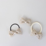 送料無料🎀ゴールドリボンのヘアピン/ヘアゴム/ヘアバンド(ベビー/キッズ/刺繍/ヘアゴム/ヘアピン/ヘアバンド/ゴールド)