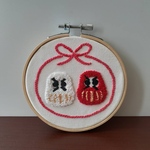 正月　飾り　ハンドメイド　しめ縄　正月飾り　置物　壁掛け　刺繍　だるま
